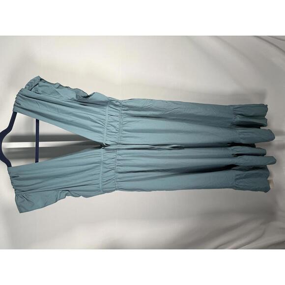 NWT Halara Midi dress drawstring ruffles Stone Blue XL - Picture 6 of 12